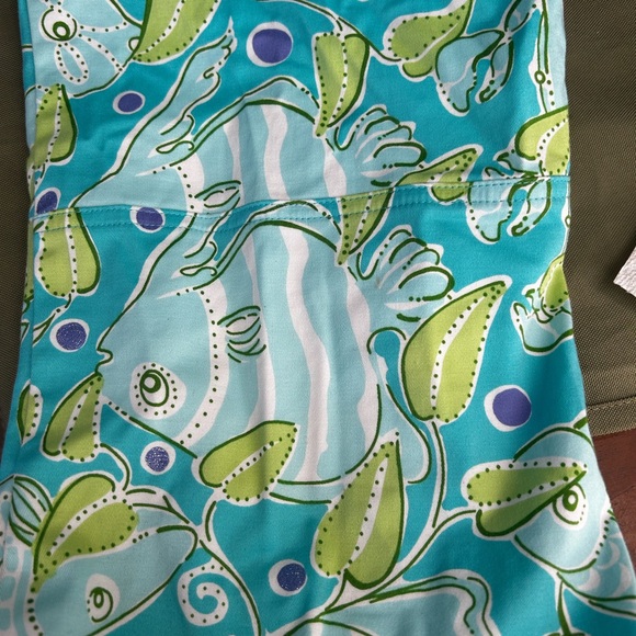Lilly Pulitzer Teal & Green Pants Fish Pattern Size 6 - Picture 3 of 11
